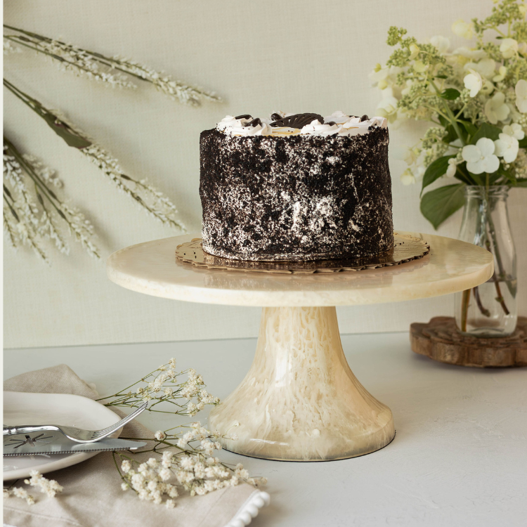 Jeanne Fitz Resina Colección Cake Stand - Crema