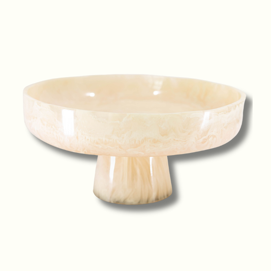 Jeanne Fitz Resin Collection Pedestal Bowl - Cream