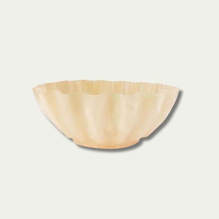 Jeanne Fitz Resin Collection Scalloped Bowl - Cream