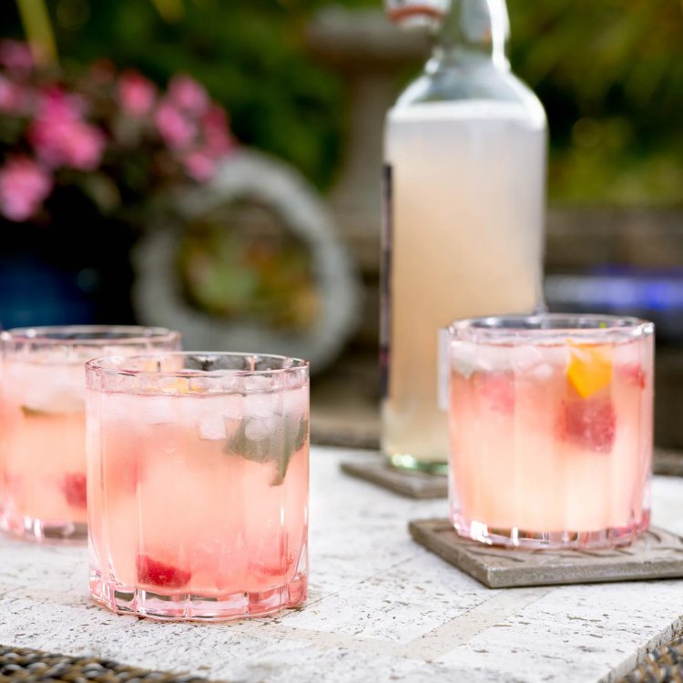 Jeanne Fitz Scalloped Collection Short Tumbler Glass - Blush, Set of 4