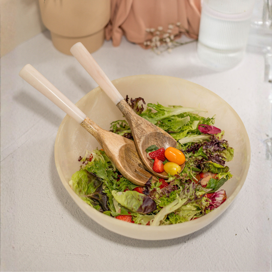 Jeanne Fitz Resin Collection Salad Bowl – Cream