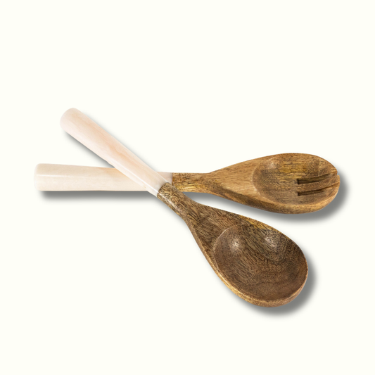 Jeanne Fitz Resin Collection Salad Servers β Cream