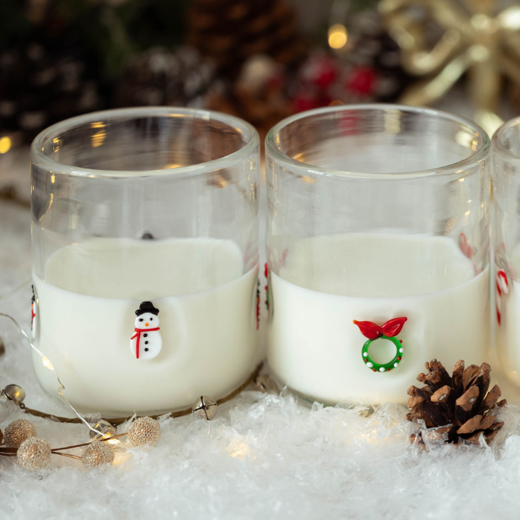 Jeanne Fitz Snowman Icon Glass, Set of 4
