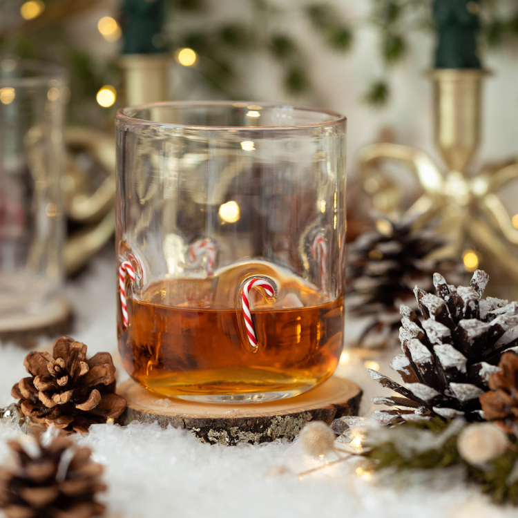 Jeanne Fitz Candy Cane Icon Glass, Set of 4