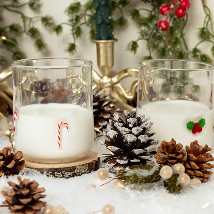 Jeanne Fitz Candy Cane Icon Glass, Set of 4