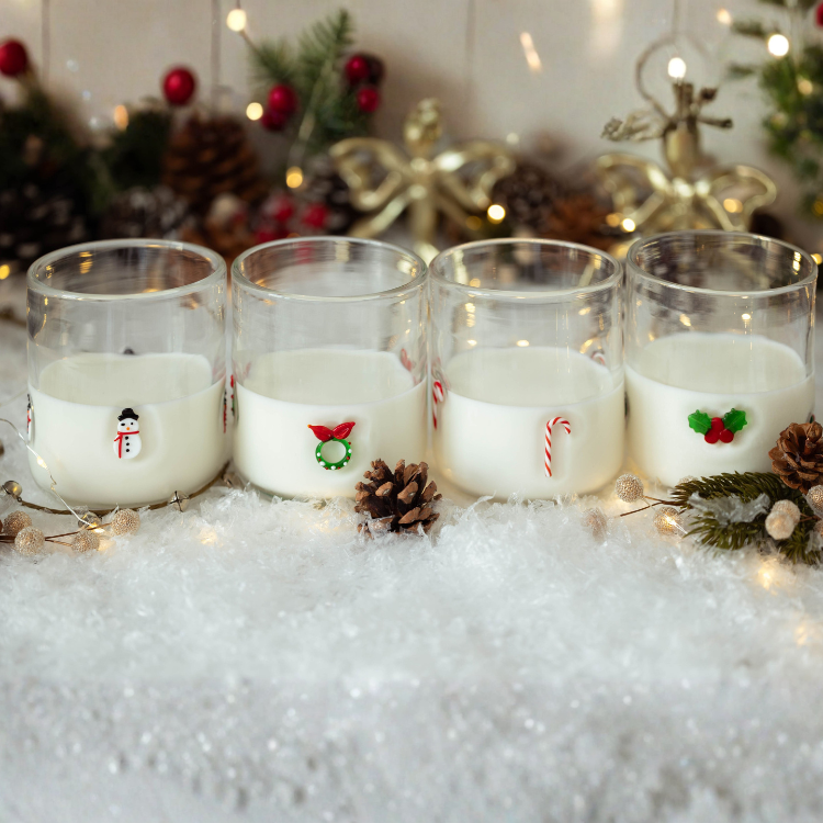 Jeanne Fitz Snowman Icon Glass, Set of 4