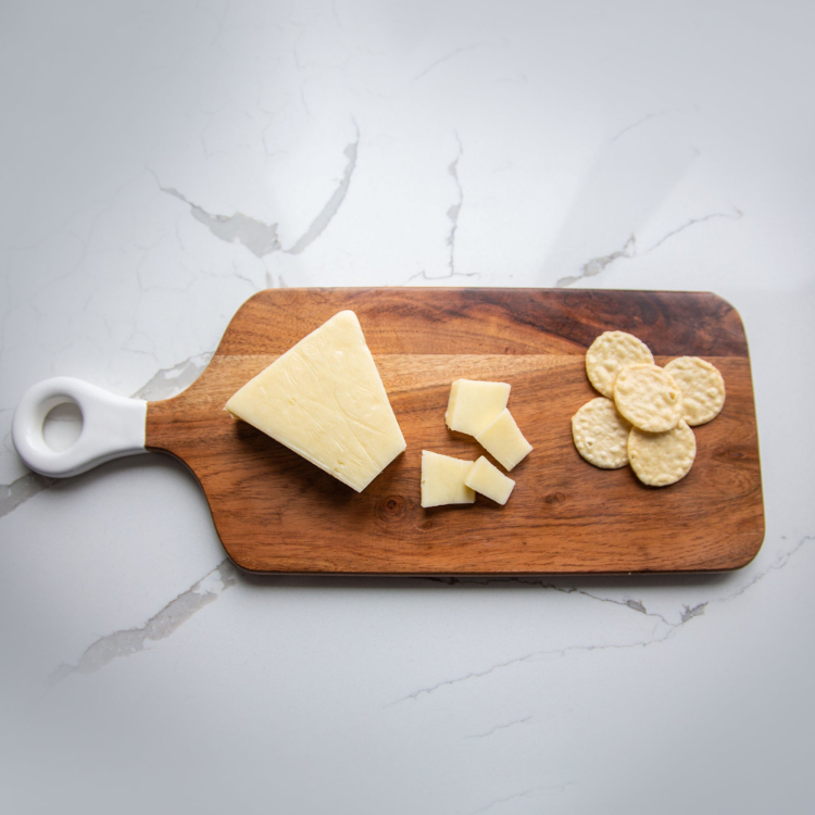 Jeanne Fitz Wood & White Collection Acacia Wood Rectangle Charcuterie Board