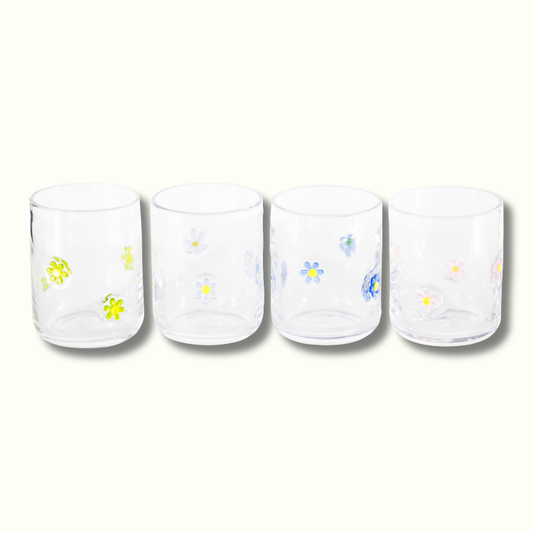 Jeanne Fitz Flower Icon Glasses - Set of 4