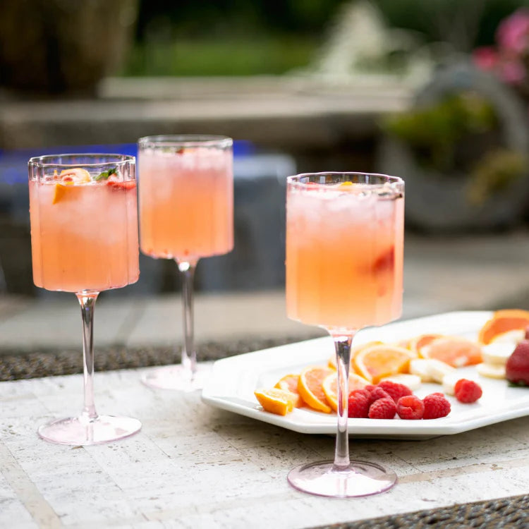 Jeanne Fitz Pink Scalloped Glassware Set