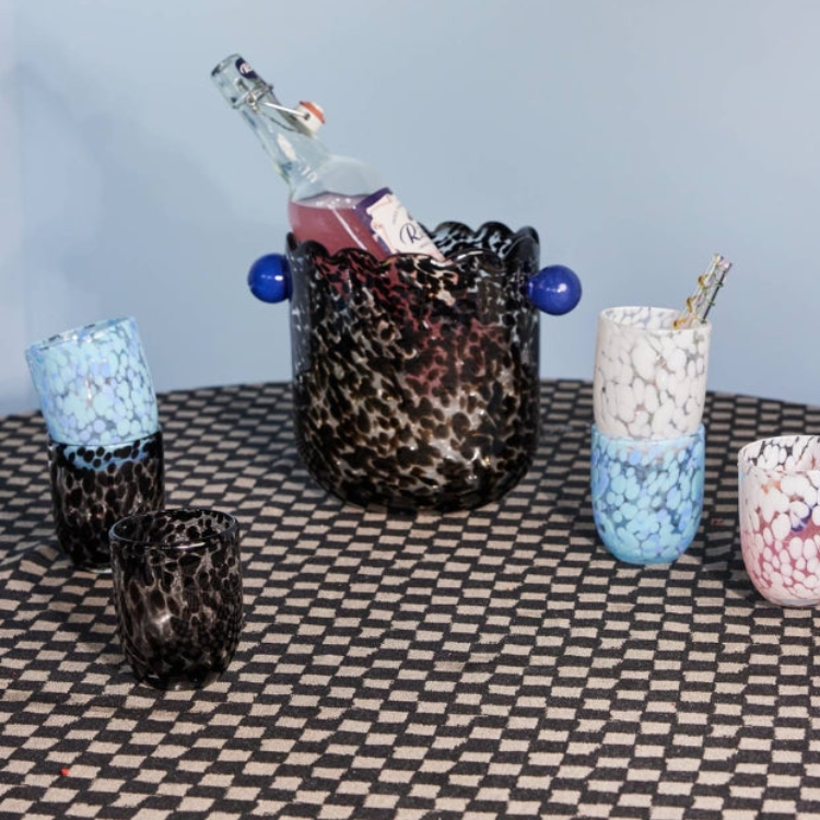 Byon Confetti Glasses - Black, Set of 6