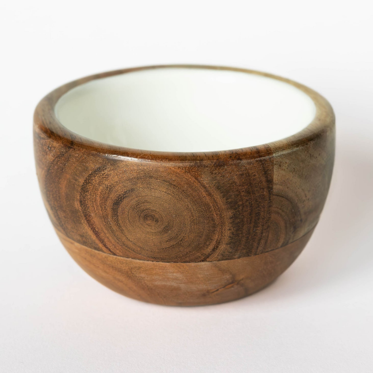 Jeanne Fitz Wood & White Collection Chip and Dip Serving Bowl