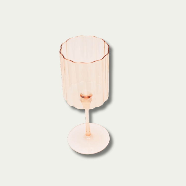 Jeanne Fitz Scalloped Collection Wine Glass - Amber, Set of 4