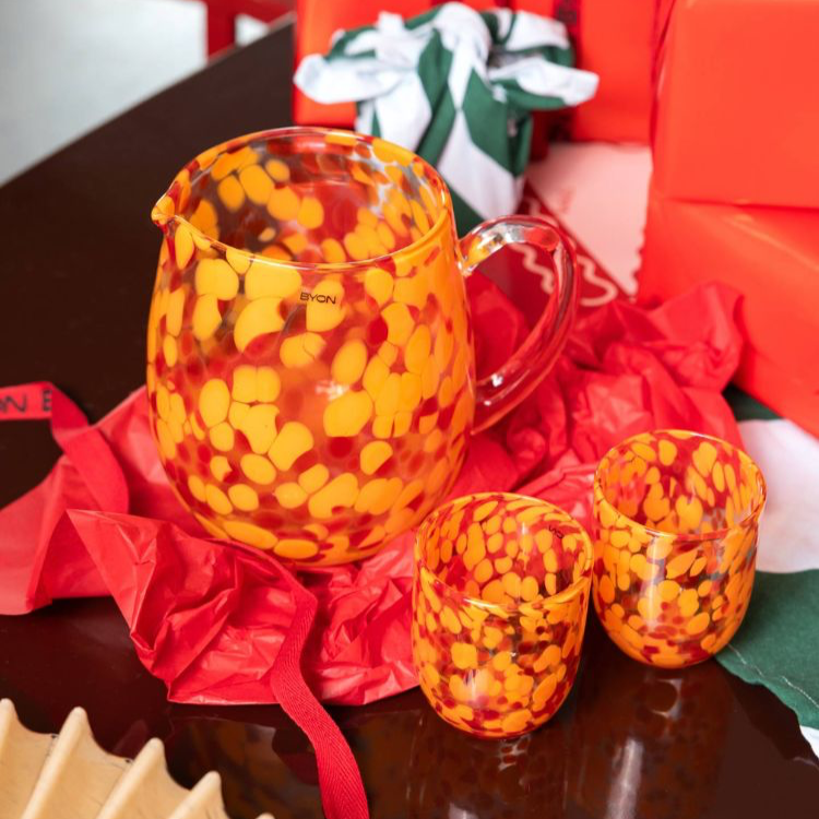 Byon Confetti Pitcher - Red & Orange