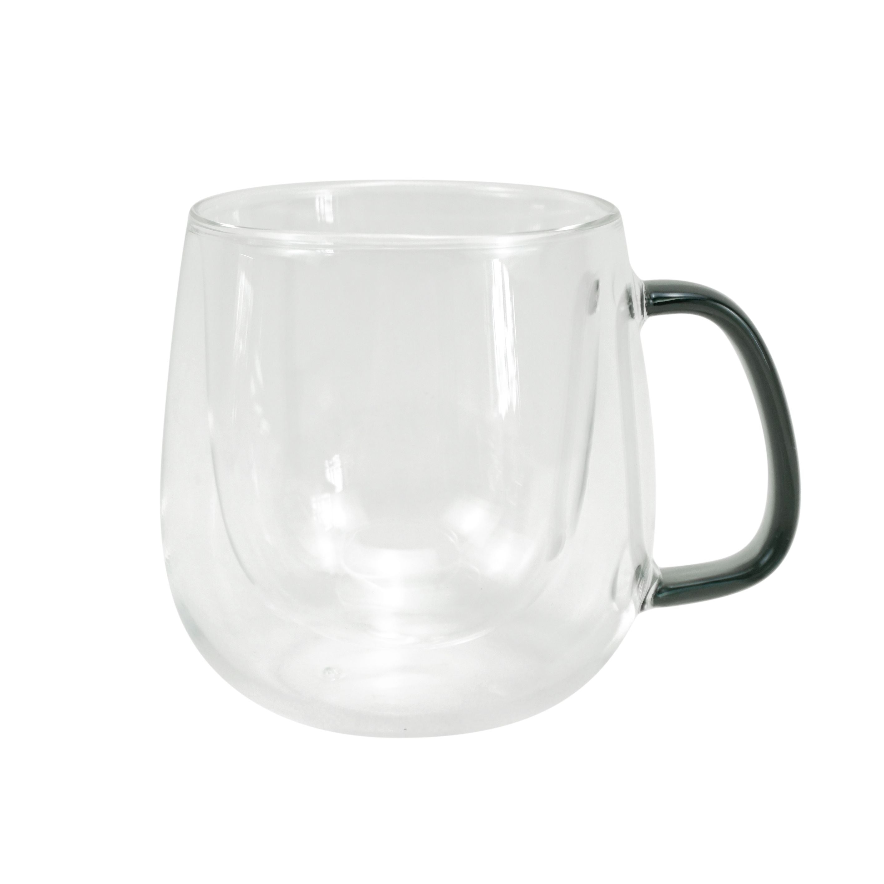 big handmade double walled mug - borosilicate glass