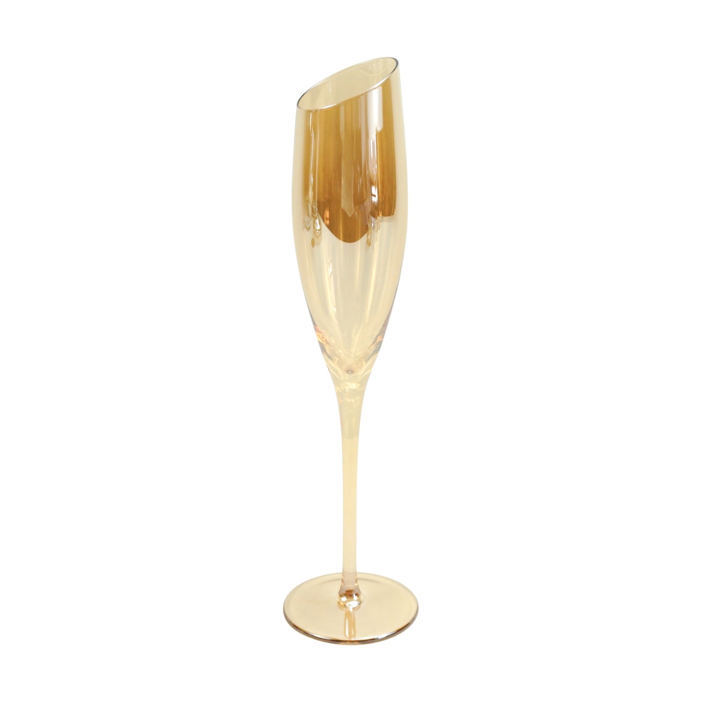 Jeanne Fitz Slant Collection Champagne Glasses, Set of 2, Gold