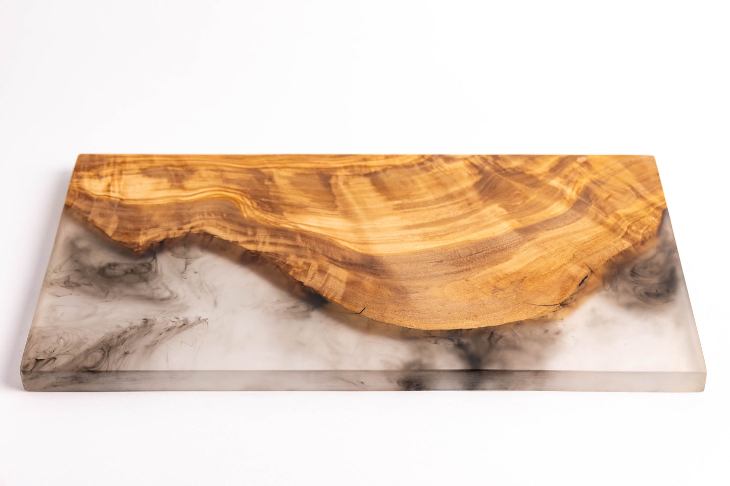 Jeanne Fitz Olive Wood + Resin Serving Board, Grey