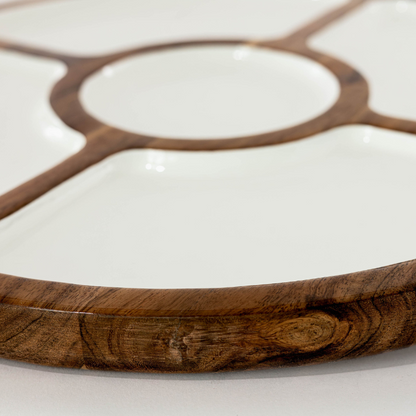 Jeanne Fitz Wood + White Collection Compartment Lazy Susan