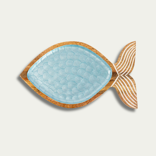 Jeanne Fitz Large Wood Fish Shaped Platter