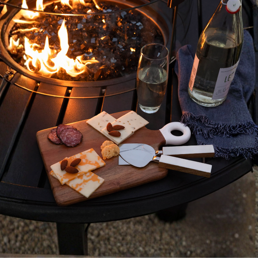 Jeanne Fitz Wood + White Collection Small Charcuterie Board and Set of 2 Knives