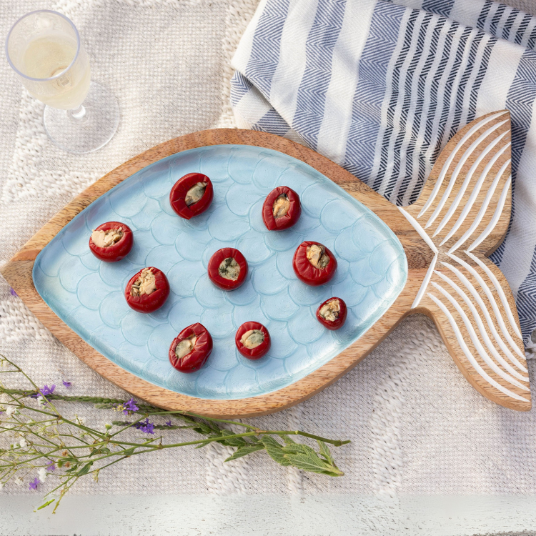 Jeanne Fitz Large Wood Fish Shaped Platter