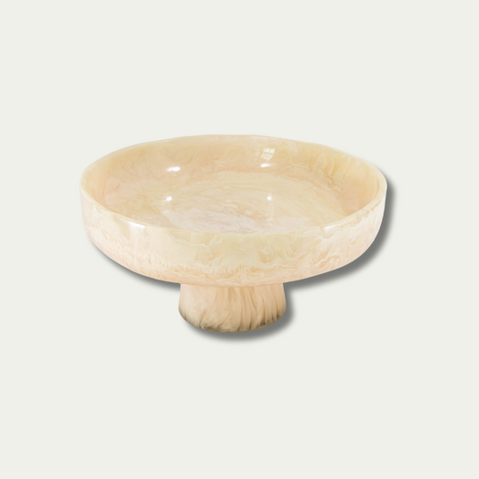 Jeanne Fitz Resin Collection Pedestal Bowl - Cream