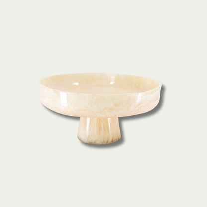 Jeanne Fitz Resin Collection Pedestal Bowl - Cream