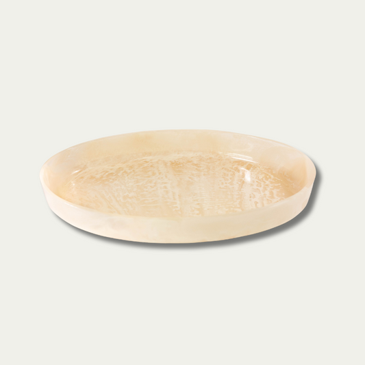 Jeanne Fitz Resin Collection Oval Bowl - Cream