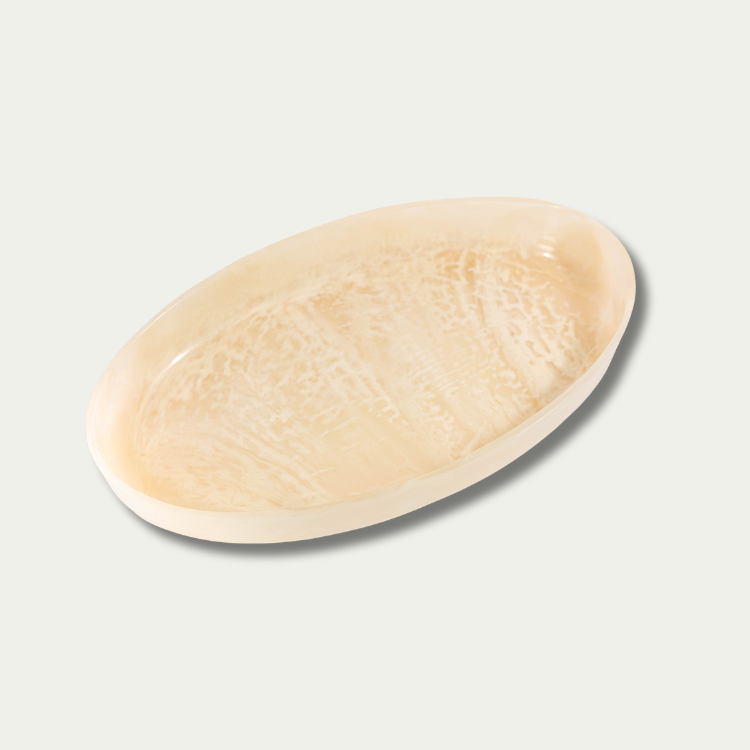 Jeanne Fitz Resin Collection Oval Bowl - Cream