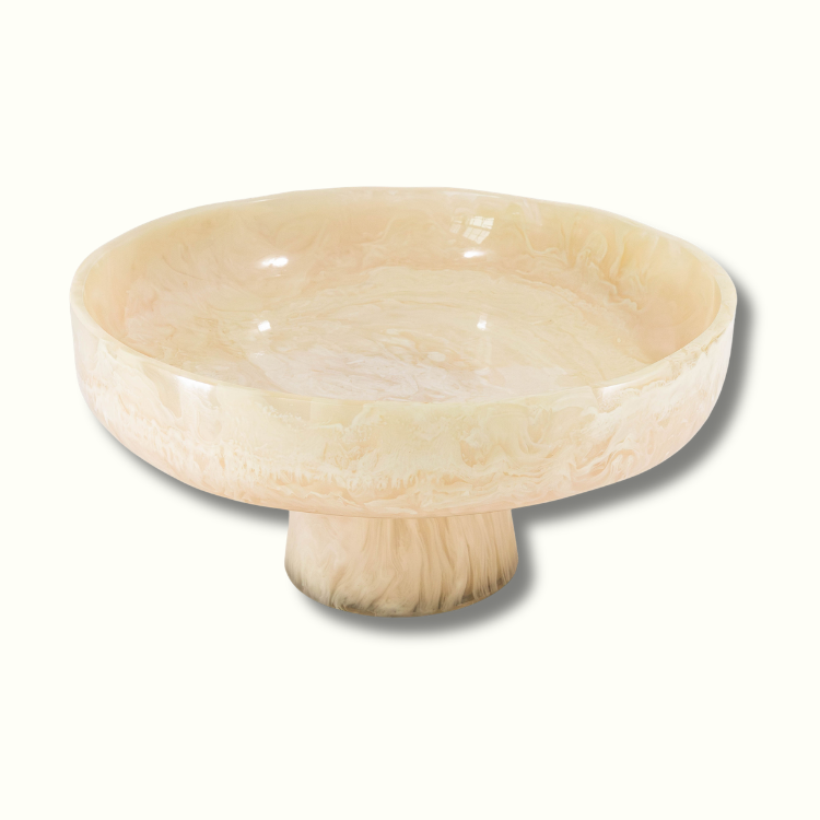 Jeanne Fitz Resin Collection Pedestal Bowl - Cream