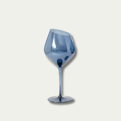 Jeanne Fitz Slant Collection Wine Glass - Blue, Set of 2