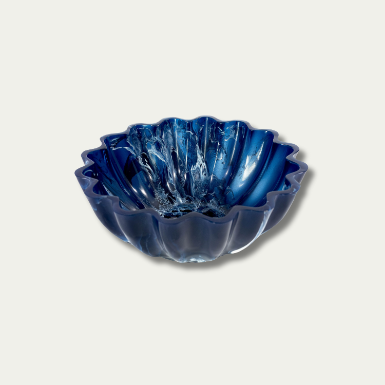Jeanne Fitz Resin Collection Scalloped Bowl - Blue