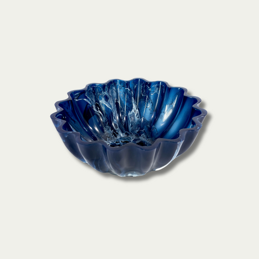 Jeanne Fitz Resin Collection Scalloped Bowl - Blue