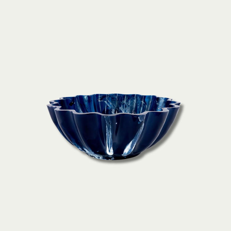 Jeanne Fitz Resin Collection Scalloped Bowl - Blue