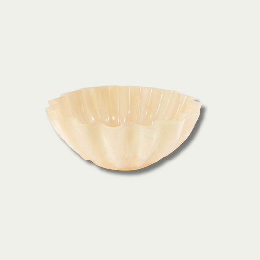 Jeanne Fitz Resin Collection Scalloped Bowl - Cream