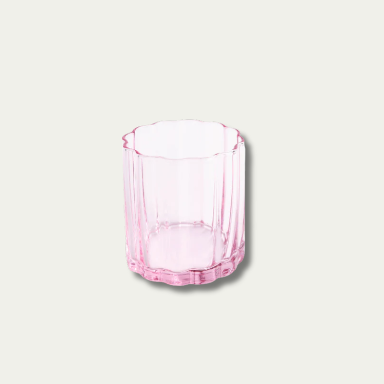 Jeanne Fitz Scalloped Collection Short Tumbler Glass - Blush, Set of 4