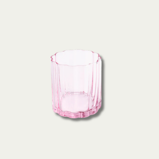 Jeanne Fitz Scalloped Collection Short Tumbler Glass - Blush, Set of 4