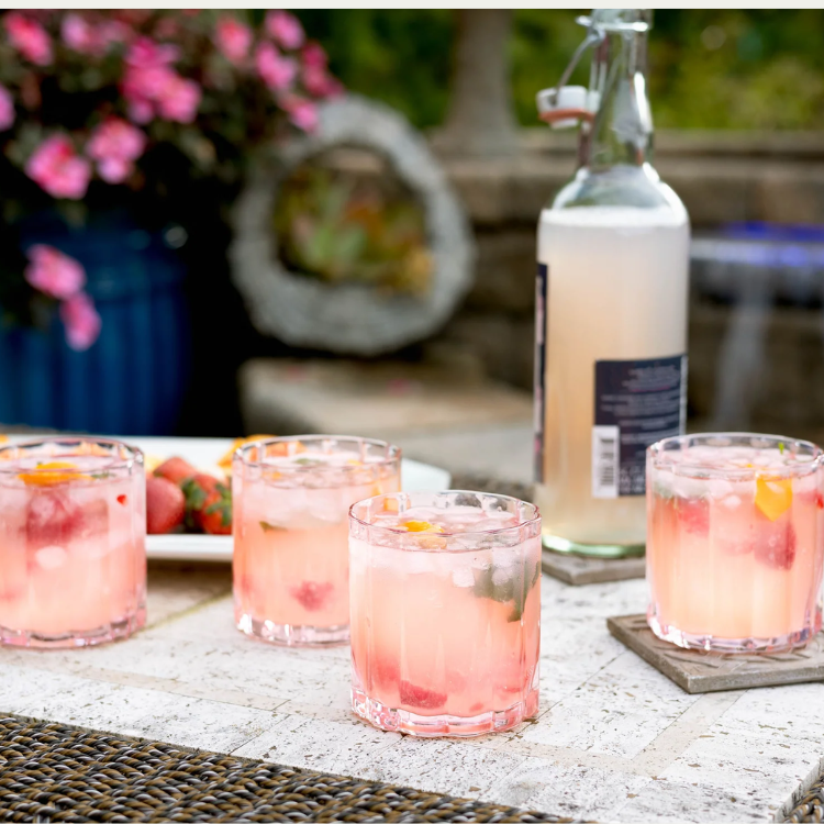 Jeanne Fitz Scalloped Collection Short Tumbler Glass - Blush, Set of 4