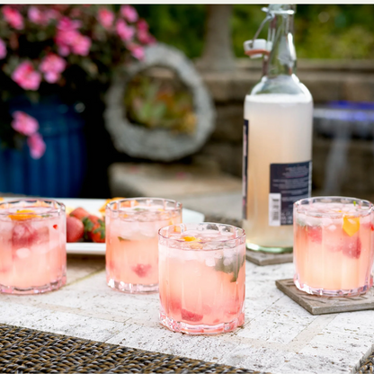 Jeanne Fitz Scalloped Collection Short Tumbler Glass - Blush, Set of 4