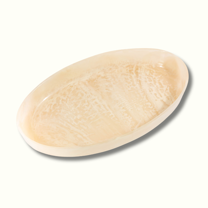 Jeanne Fitz Resin Collection Oval Bowl - Cream
