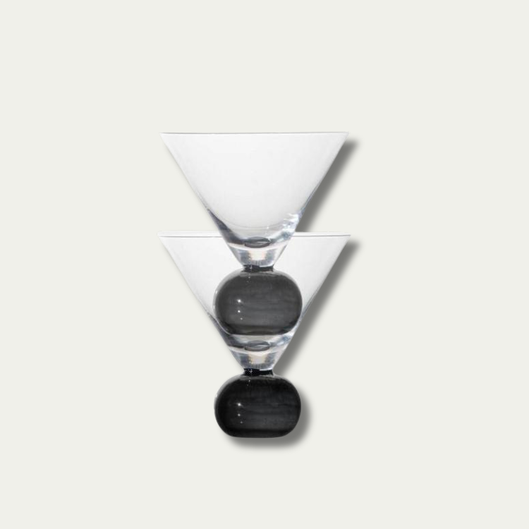 Byon Spice Martini Glass - Black, Set of 2