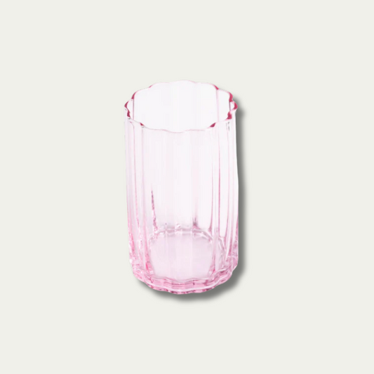 Jeanne Fitz Scalloped Collection Tall Tumbler Glass - Blush, Set of 4