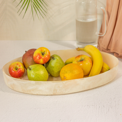 Jeanne Fitz Resin Collection Oval Bowl - Cream