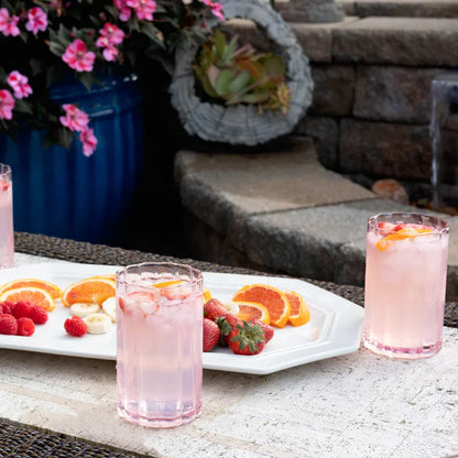 Jeanne Fitz Pink Scalloped Glassware Set