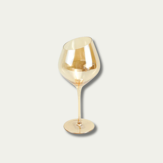 Jeanne Fitz Slant Collection Wine Glass - Gold, Set of 2