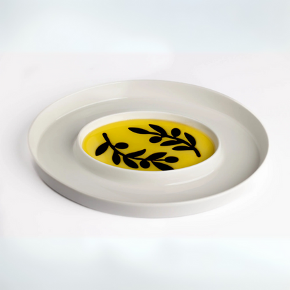 Jeanne Fitz Olive Oil & Vinegar Dipping Tray - Olive Branch