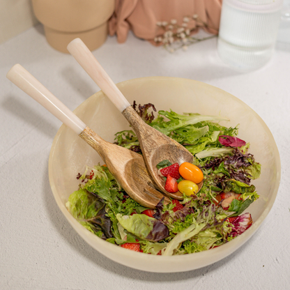 Jeanne Fitz Resin Collection Salad Servers – Cream