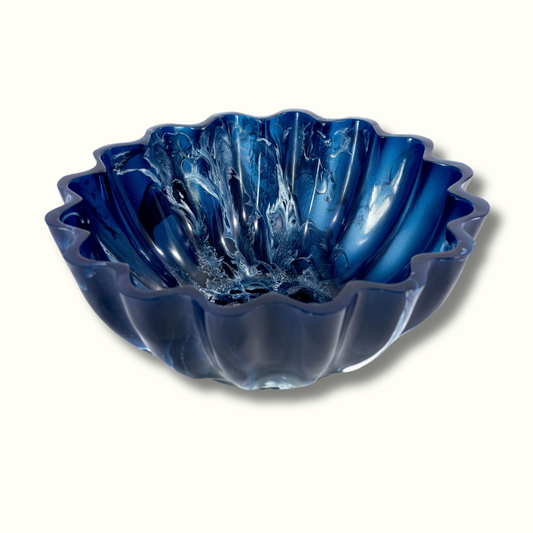 Jeanne Fitz Resin Collection Scalloped Bowl - Blue