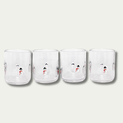 Jeanne Fitz Snowman Icon Glass, Set of 4