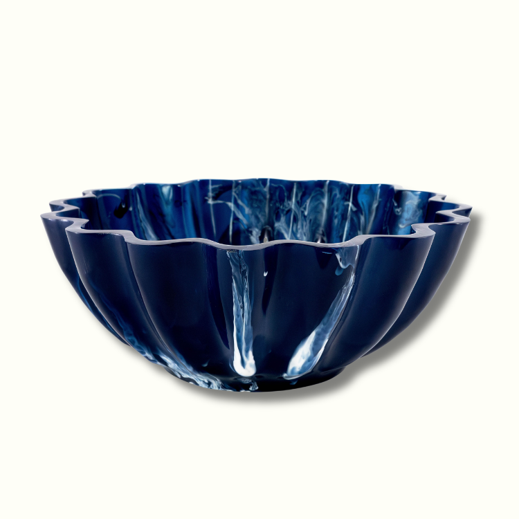 Jeanne Fitz Resin Collection Scalloped Bowl - Blue