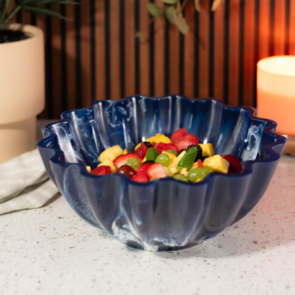 Jeanne Fitz Resin Collection Scalloped Bowl - Blue